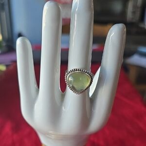 935 Sterling Silver Prehnite Ring~Sz 8